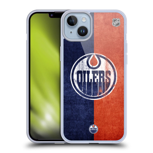 NHL Edmonton Oilers Half Distressed Soft Gel Case for Apple iPhone 14 Plus