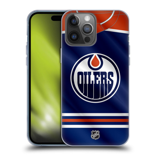 NHL Edmonton Oilers Jersey Soft Gel Case for Apple iPhone 14 Pro Max