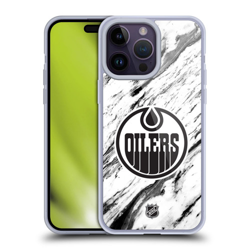 NHL Edmonton Oilers Marble Soft Gel Case for Apple iPhone 14 Pro Max