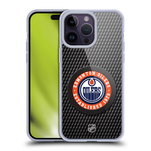 NHL Edmonton Oilers Puck Texture Soft Gel Case for Apple iPhone 14 Pro Max