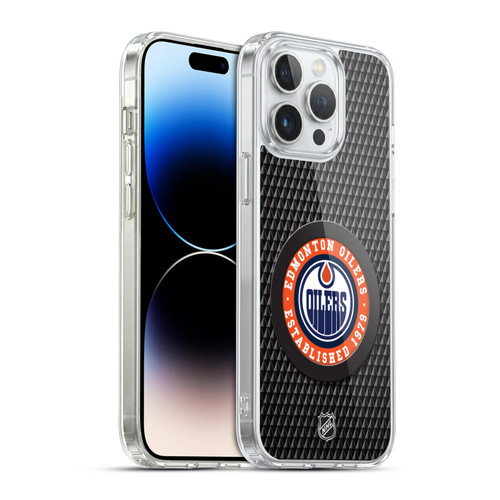 NHL Edmonton Oilers Puck Texture Soft Gel Case for Apple iPhone 14 Pro Max & MagSafe