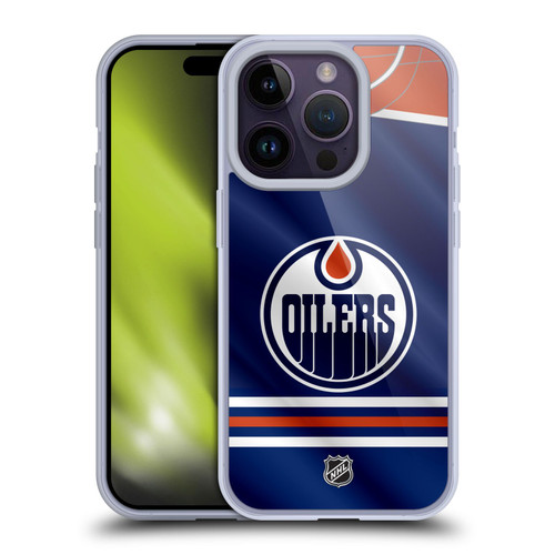 NHL Edmonton Oilers Jersey Soft Gel Case for Apple iPhone 14 Pro