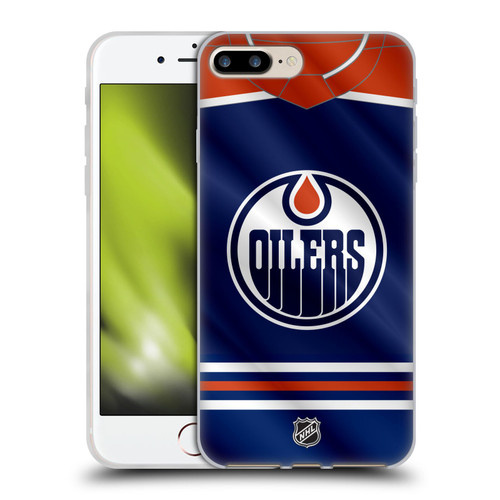 NHL Edmonton Oilers Jersey Soft Gel Case for Apple iPhone 7 Plus / iPhone 8 Plus