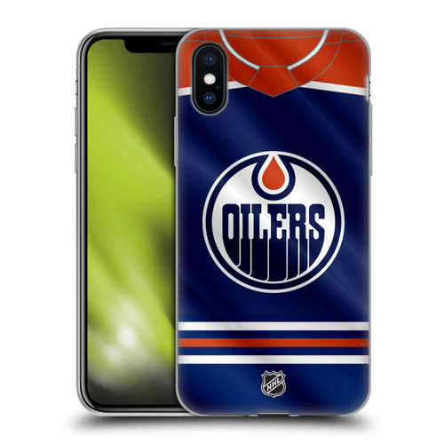 NHL Edmonton Oilers Jersey Soft Gel Case for Apple iPhone X / iPhone XS