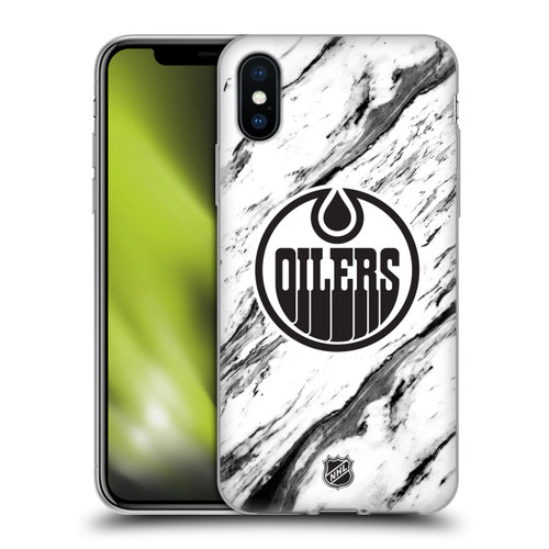 NHL Edmonton Oilers Marble Soft Gel Case for Apple iPhone X / iPhone XS