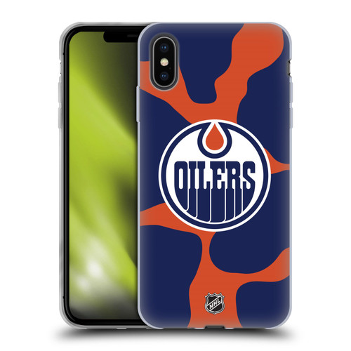 NHL Edmonton Oilers Cow Pattern Soft Gel Case for Apple iPhone XS Max