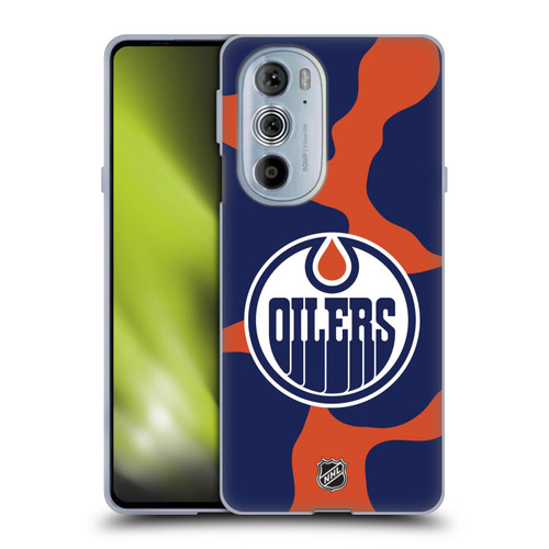 NHL Edmonton Oilers Cow Pattern Soft Gel Case for Motorola Edge X30
