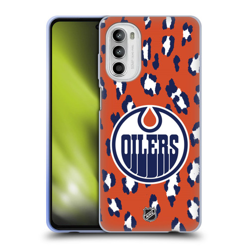 NHL Edmonton Oilers Leopard Patten Soft Gel Case for Motorola Moto G52