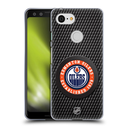 NHL Edmonton Oilers Puck Texture Soft Gel Case for Google Pixel 3