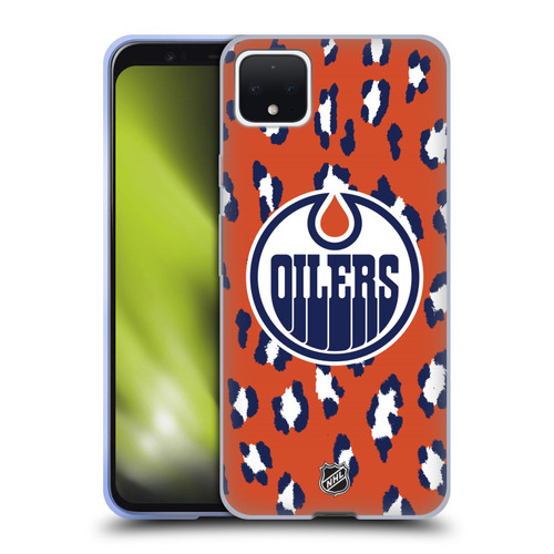 NHL Edmonton Oilers Leopard Patten Soft Gel Case for Google Pixel 4 XL