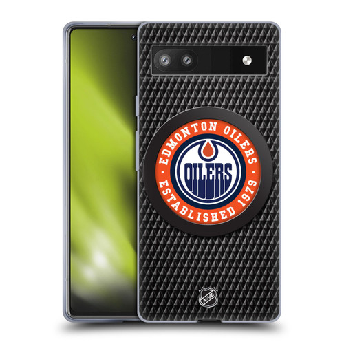 NHL Edmonton Oilers Puck Texture Soft Gel Case for Google Pixel 6a