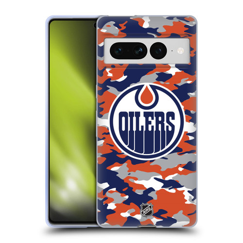 NHL Edmonton Oilers Camouflage Soft Gel Case for Google Pixel 7 Pro
