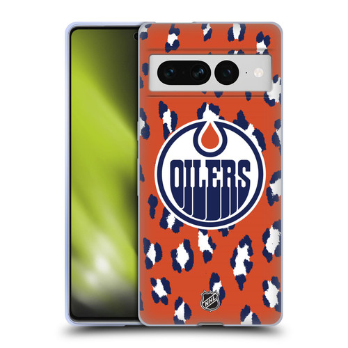 NHL Edmonton Oilers Leopard Pattern Soft Gel Case for Google Pixel 7 Pro