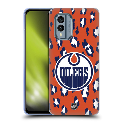 NHL Edmonton Oilers Leopard Pattern Soft Gel Case for Nokia X30