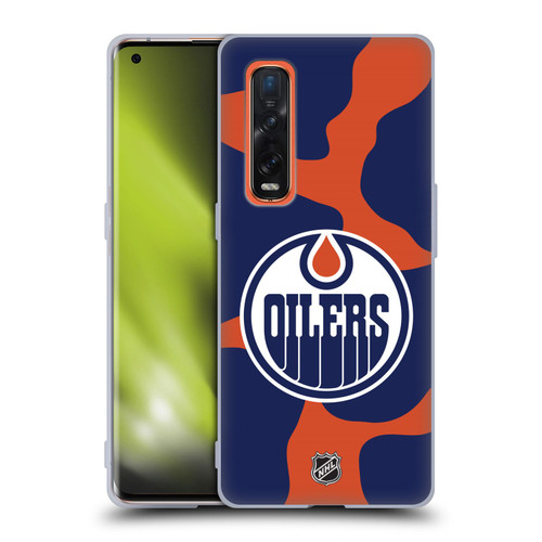 NHL Edmonton Oilers Cow Pattern Soft Gel Case for OPPO Find X2 Pro 5G