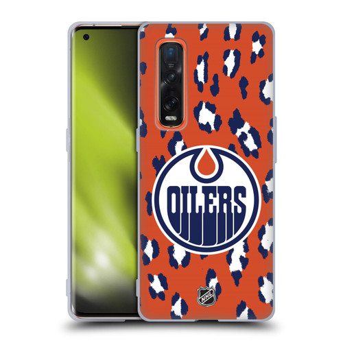 NHL Edmonton Oilers Leopard Patten Soft Gel Case for OPPO Find X2 Pro 5G