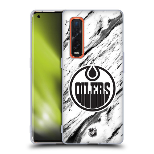 NHL Edmonton Oilers Marble Soft Gel Case for OPPO Find X2 Pro 5G