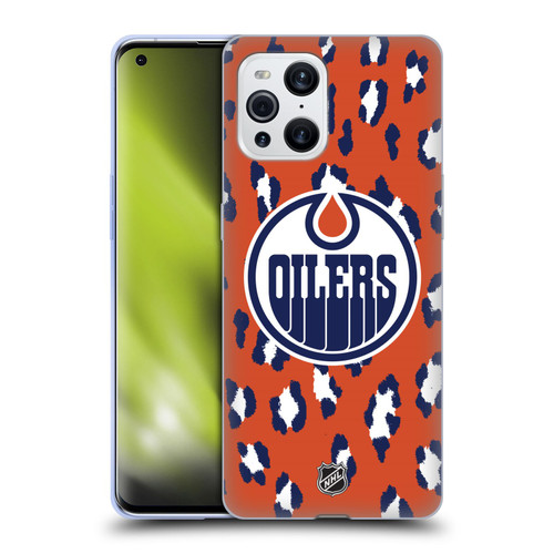 NHL Edmonton Oilers Leopard Patten Soft Gel Case for OPPO Find X3 / Pro
