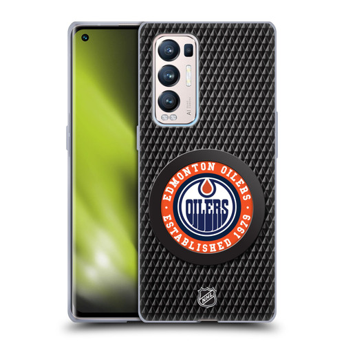 NHL Edmonton Oilers Puck Texture Soft Gel Case for OPPO Find X3 Neo / Reno5 Pro+ 5G
