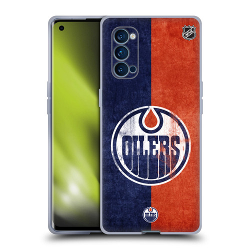 NHL Edmonton Oilers Half Distressed Soft Gel Case for OPPO Reno 4 Pro 5G