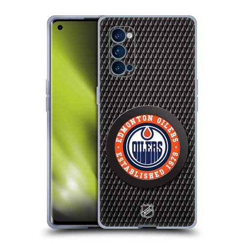 NHL Edmonton Oilers Puck Texture Soft Gel Case for OPPO Reno 4 Pro 5G