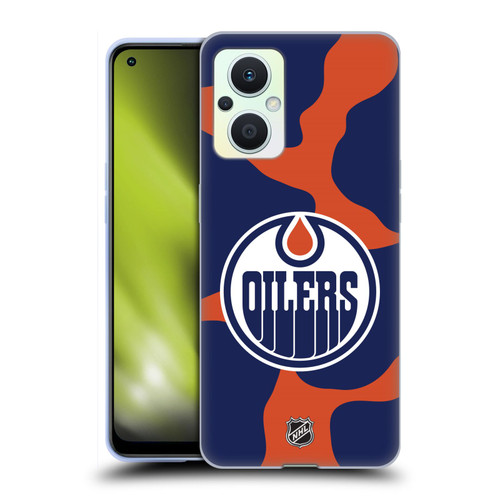 NHL Edmonton Oilers Cow Pattern Soft Gel Case for OPPO Reno8 Lite