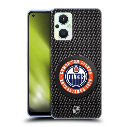 NHL Edmonton Oilers Puck Texture Soft Gel Case for OPPO Reno8 Lite