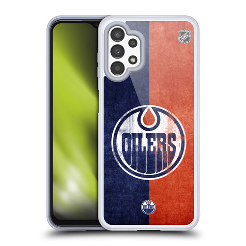 NHL Edmonton Oilers Half Distressed Soft Gel Case for Samsung Galaxy A13 (2022)