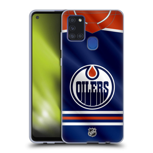 NHL Edmonton Oilers Jersey Soft Gel Case for Samsung Galaxy A21s (2020)