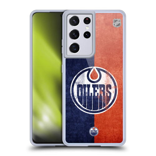 NHL Edmonton Oilers Half Distressed Soft Gel Case for Samsung Galaxy S21 Ultra 5G