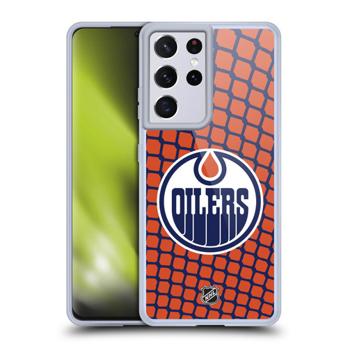 NHL Edmonton Oilers Net Pattern Soft Gel Case for Samsung Galaxy S21 Ultra 5G