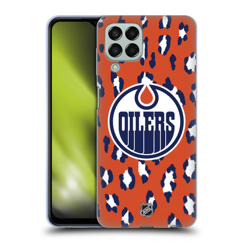 NHL Edmonton Oilers Leopard Pattern Soft Gel Case for Samsung Galaxy M33 (2022)
