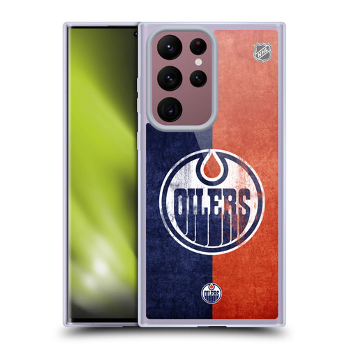 NHL Edmonton Oilers Half Distressed Soft Gel Case for Samsung Galaxy S22 Ultra 5G