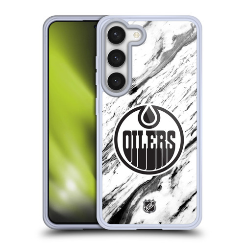NHL Edmonton Oilers Marble Soft Gel Case for Samsung Galaxy S23 5G
