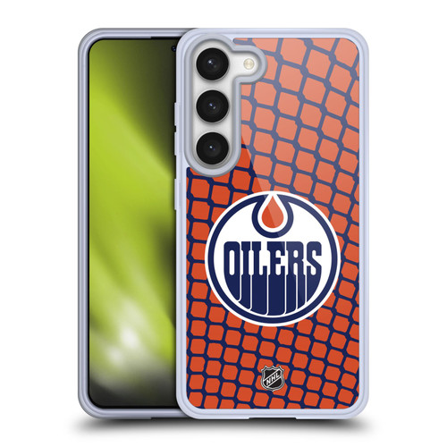 NHL Edmonton Oilers Net Pattern Soft Gel Case for Samsung Galaxy S23 5G