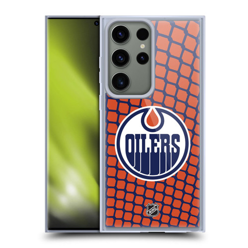 NHL Edmonton Oilers Net Pattern Soft Gel Case for Samsung Galaxy S23 Ultra 5G