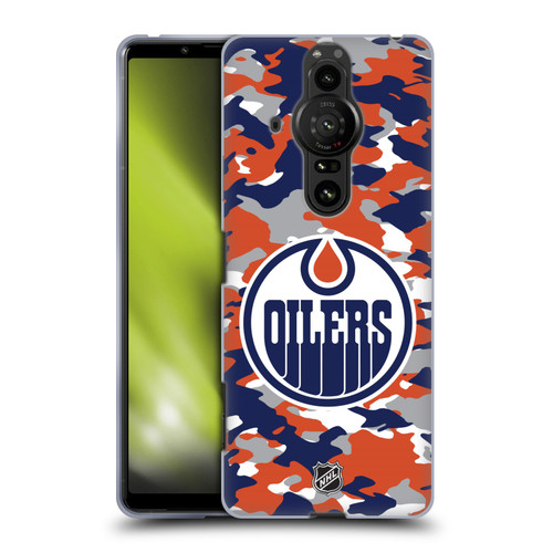 NHL Edmonton Oilers Camouflage Soft Gel Case for Sony Xperia Pro-I