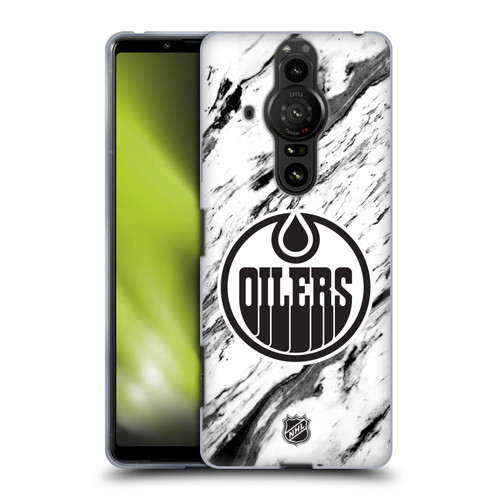 NHL Edmonton Oilers Marble Soft Gel Case for Sony Xperia Pro-I