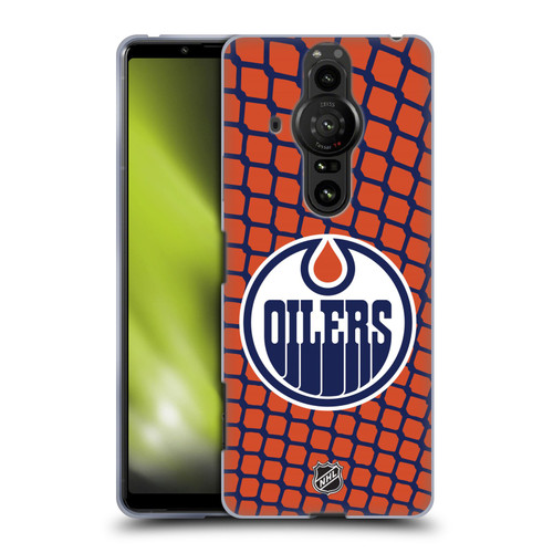 NHL Edmonton Oilers Net Pattern Soft Gel Case for Sony Xperia Pro-I