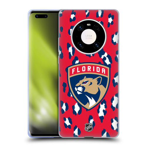 NHL Florida Panthers Leopard Pattern Soft Gel Case for Huawei Mate 40 Pro 5G