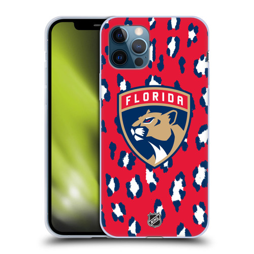 NHL Florida Panthers Leopard Patten Soft Gel Case for Apple iPhone 12 / iPhone 12 Pro