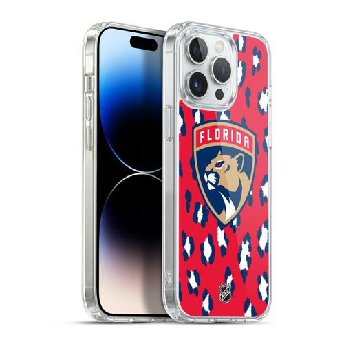 NHL Florida Panthers Leopard Pattern Soft Gel Case for Apple iPhone 13 Pro Max