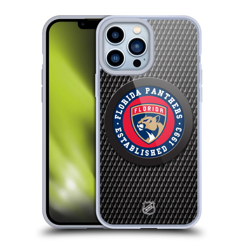 NHL Florida Panthers Puck Texture Soft Gel Case for Apple iPhone 13 Pro Max