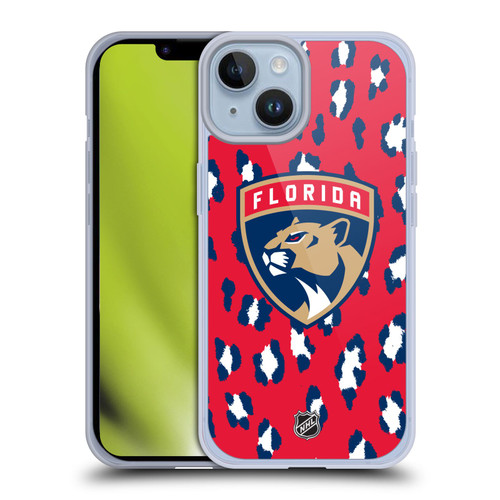 NHL Florida Panthers Leopard Pattern Soft Gel Case for Apple iPhone 14