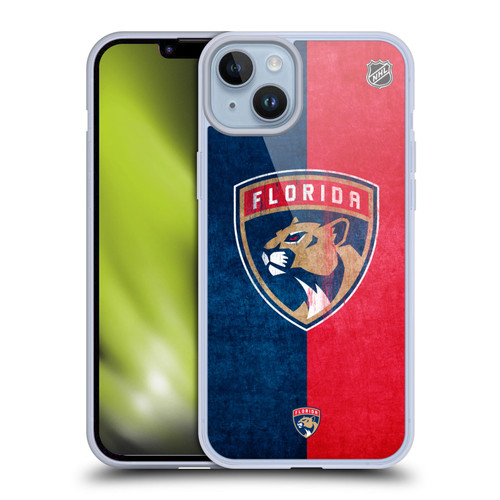 NHL Florida Panthers Half Distressed Soft Gel Case for Apple iPhone 14 Plus
