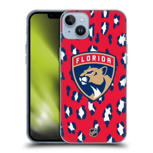 NHL Florida Panthers Leopard Patten Soft Gel Case for Apple iPhone 14 Plus