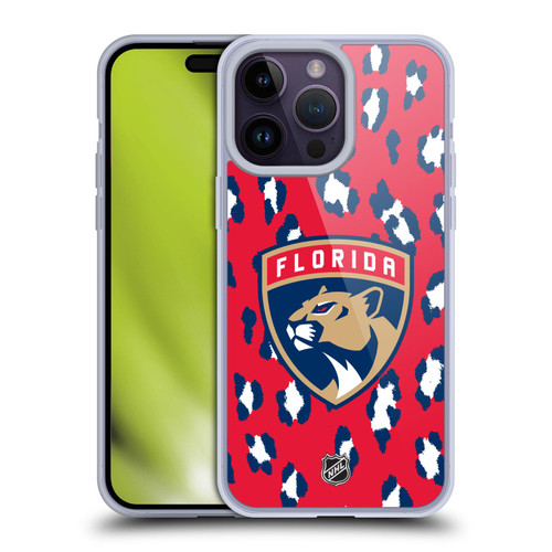 NHL Florida Panthers Leopard Pattern Soft Gel Case for Apple iPhone 14 Pro Max