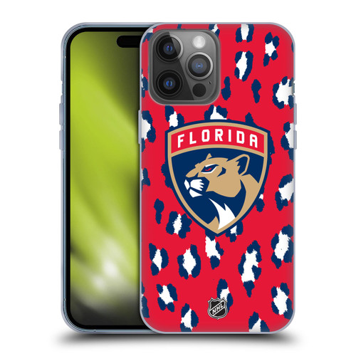 NHL Florida Panthers Leopard Patten Soft Gel Case for Apple iPhone 14 Pro Max