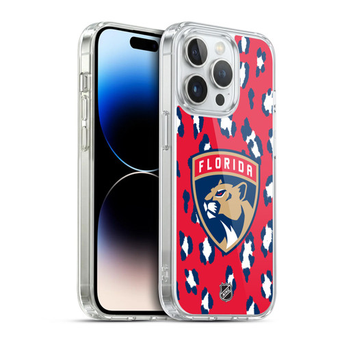 NHL Florida Panthers Leopard Pattern Soft Gel Case for Apple iPhone 14 Pro