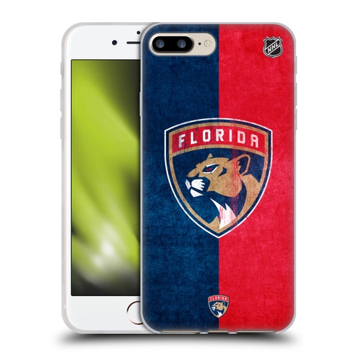NHL Florida Panthers Half Distressed Soft Gel Case for Apple iPhone 7 Plus / iPhone 8 Plus